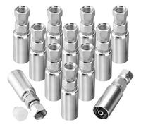 Racewill Lot de 12 raccords d'extrémité de tuyau hydraulique : 6,35 mm x 6,35 mm JIC 37 femelle à sertir pivotant avec couvercle de protection