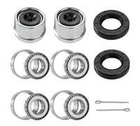 Racewill Lot de 2 kits de roulements pour essieux de remorque : 30205 Roulements de course TC 30 x 52 x 10 mm Joints anti-poussière Goupilles fendues pour essieux de 25 mm