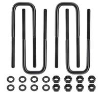 Racewill Lot de 4 boulons en U à courbure carrée étendue, 24,1 cm de long x 6,3 cm de large x 1,4 cm de large avec matériel