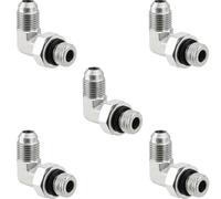 Racewill Lot de 5 raccords hydrauliques coudés à 90 degrés : 3/8" JIC 37° mâle x #6 SAE/ORB mâle, connecteurs hydrauliques avec couvercle de protection