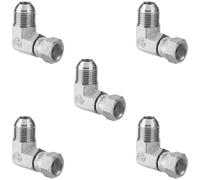 Racewill Lot de 5 raccords hydrauliques coudés à 90 degrés JIC 37° : 1/2" JIC mâle x 3/8" JIC femelle, avec couvercle de protection, raccords à sertir hydrauliques pivotants