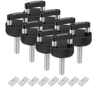 Racewill Lot de 8 vis moletées noires à retrait rapide avec plaques d'écrous compatibles avec Ford Bronco 2dr/4dr, Jeep Wrangler JK JKU JL JLU/Gladiator JT 2007-2022