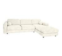 Rachel - Canapé d'angle droit 4 places en tissu bouclette - Beige Beige G