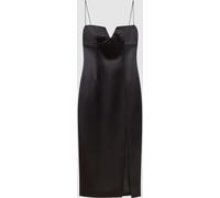 Rachel Gilbert Rachel Gilbert Satin Fitted Midi Dress Black EU 42 (UK 14)