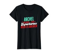 Rachel : Parce Que Les Super-héros Ont Besoin d'un Acolyte, nom drôle de Rachel T-Shirt Graphique avec Valeur, Femme, Noir, XL