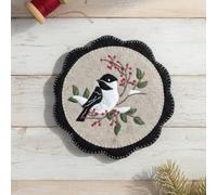 Rachel's Of Greenfield Kit de tapis Chickadee | Kit de sets de table oiseaux | Artisanat matelassé pour débutants | Modèles et matériaux inclus