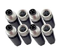 Rachlicy 8pcs Connecteur à 4 Broches M 8 Connecteur d'aviation Circulaire Industrielle mâle et Femelle 8 mm pour l'instruments Plus