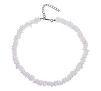Rachlicy Chaîne naturelle, tour de cou à copeaux blancs, tour de cou plage surfeur réglable, collier plage hawaïen pour femmes et filles