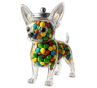 Rachlicy Chihuahua Candy pot en verre transparent en verre d'air étanche biscuit de chien avec couvercle en forme d'animal rangement alimentaire cuisine cartouche pour biscuits