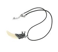 Rachlicy Collier avec pendentif en forme de dent de loup dominateur, modèle bijoux brillant pour femmes, hommes et enfants