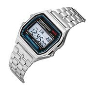 Rachlicy Horloge De Poignet Numérique F91w Corloge Électronique Commerciale Réglable avec Sangle en Acier, Montre Numérique, Montre De Poignet en Métal, Montre À Cadran LCD