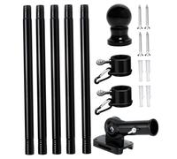 Rachlicy Kit de mât de Drapeau Mural mât Drapeau en métal détachable 6 Pieds avec Support Montage Anneau Rotatif à 360 ° pour clôture Jardin en Plein air