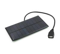 Rachlicy Panneau Solaire 5 V 1, 65 W Banque d'énergie Solaire 5 x 3 Pouces 300 mA USB Panneau Portable Chargeurs étanches pour l'extérieur, Le Camping, la randonnée, la randonnée