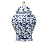 Rachlicy Pocs au gingembre bleu et blanc 900 ml / 30 oz du design lotus en céramique pot scellant des contenants de thé pour thé lâche élégant décor de chinoiserie