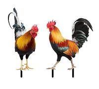 Rachlicy Poule Decorative Jardin, 2pcs Pieu De Jardin De Poulet à Main Jardin De Poulet Chiffres Acryliques Poule Decorative DéCoration DrôLe Statue De Poulet Bouchons De Jardin DéCoration De ClôTure