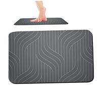 Rachlicy Tapis De Bain en Pierre De DiatoméE Tapis De Salle De Bain à SéChage Rapide Tapis De Sol De Salle De Bain en Terre De DiatoméEs AntidéRapant 40x60 Cm Gris