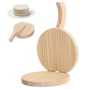 Rachlicy Tortilla Press Natural Wooden Tortilla Press 16, 5 '' Round Corn with Handle Perk Tool Practical for Homemade Mexican Tortillera Roti Chapati Taco Pataconera