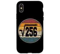 Racine carrée de 256 Anniversaire de 16 Ans Vintage 16e Coque pour iPhone X/XS