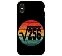 Racine carrée de 256 Anniversaire de 16 Ans Vintage 16e Coque pour iPhone X/XS
