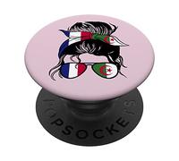 Racines Algériennes Drapeau Algérie Ancêtres Algériens PopSockets PopGrip Interchangeable