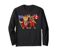 Racines canadiennes-congolaises Drapeau Canada Congo Manche Longue