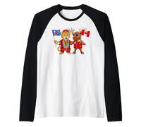 Racines canadiennes-congolaises Drapeau Canada Congo Manche Raglan