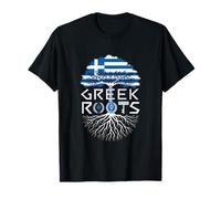 Racines grecques - Souvenir d'arbre généalogique aux Couleurs du Drapeau de la Grèce T-Shirt