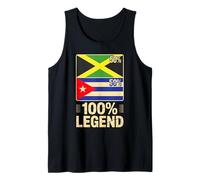 Racines Jamaïcaines Cubaines Jamaïque Cuba 100% Légende Débardeur
