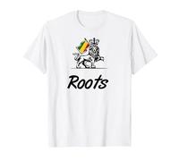 Racines Lion de Juda aux Couleurs Reggae T-Shirt, Homme, Blanc, 4XL