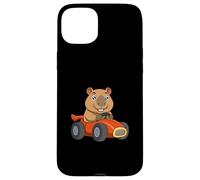 Racing Capybara, Dessin animé Amusant, Cochon d'eau, conduisant Une Petite Voiture Coque pour iPhone 15 Plus
