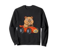 Racing Capybara, Dessin animé Amusant, Cochon d'eau, conduisant Une Petite Voiture Sweatshirt