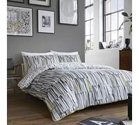 Racing Green Parure de lit réversible avec imprimé de Coups de Pinceau, Multicolore, Super King Size