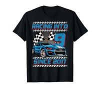 Racing Into 9th Birthday Boys 9 Year Old Kids Since 2017 T-Shirt