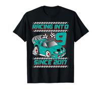 Racing Into 9th Birthday Boys 9 Year Old Kids Since 2017 T-Shirt