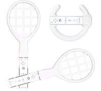 Paquet Wheel Guidon + 2x Tennis-Raquette pour Wii-U Wiimote Contrôleur Remote