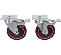 RACINGline set of swivel castors, with rolling and turning brake, incl. screws