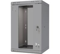 RACK 10" 9U 300mm Armoire serveur Porte vitrée à charnières Gris Stalflex
