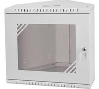 RACK 19 pouces 9HE 330mm Armoire serveur pour montage mural avec porte vitrée Gris Stalflex