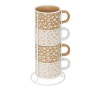 Atmosphera - Rack 4 mugs leopardi l12,7xp12,7xh25,3cm