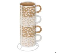 Rack 4 mugs Leopardi L12,7xp12,7xH25,3cm - Atmosphera createur d'interieur