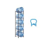 Rack à Bonbonnes en Métal 5 Niveaux 1 Rangée Capacité 5GAL Noir Pour Espace de Vie