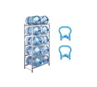 VEVOR Rack à Bonbonnes à 5 Niveaux et 2 Rangées, Support Bouteille d’Eau de 18,9 L, Capacité 10 Pièces, Range Bonbonnes d’Eau Solide, Rangement pour Garde-Manger, Cuisine, Bureau, Salon, Usine