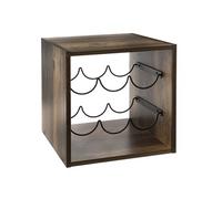5five Porte-bouteilles Mix'n Modul, panneau de particules et métal, Marron/Noir, 31×31×31 cm