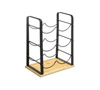 Five Simply Smart - Rack à bouteilles Nera en bambou et métal - Beige et Noir Noir G
