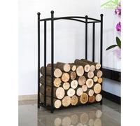 Rack À Bûches Rectangulaire En Acier Noir "berry" 90x60x25 Cm