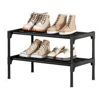 Rack à chaussures à 2 niveaux en acier en carbone étagère à chaussures verticales Organisateur de chaussures robustes Rust Route Stable Stable Document de chaussures pour balcon du couloir, Rack à ch