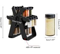 Rack à épices rotatif Organisateur d'épices avec 18 bouteilles Rack d'assaisonnement pour étagère de comptoir de cuisine