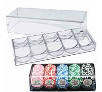 Rack à jetons de poker - En acrylique - Avec couvercle - Organiseur de puces durable - Boîte de rangement transparente pour la nuit - Support pour jetons de jeu à domicile