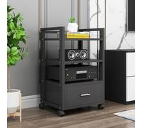 Rack à Plusieurs Niveaux avec Support d'amplificateur, Meuble AV Haute fidélité, Rack CD et étagères pour protéger et Ranger Vos précieuses Collections de Musique, de Films et de Jeux vidéo