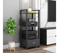 Rack à Plusieurs Niveaux avec Support d'amplificateur, Meuble AV Haute fidélité, Rack CD et étagères pour protéger et Ranger Vos précieuses Collections de Musique, de Films et de Jeux vidéo